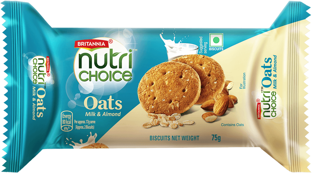 Britannia NutriChoice Oats Milk Almond Cookies
