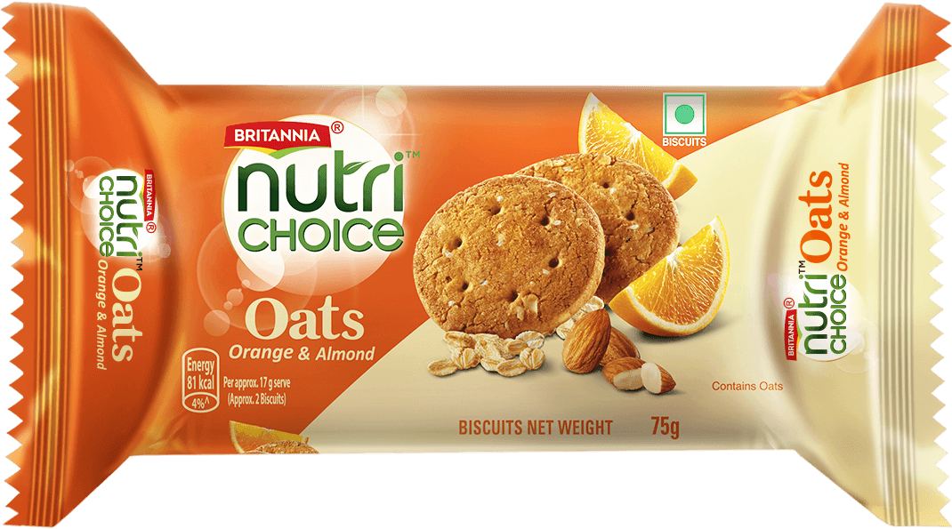 Britannia NutriChoice Oats Orange Almond Cookies