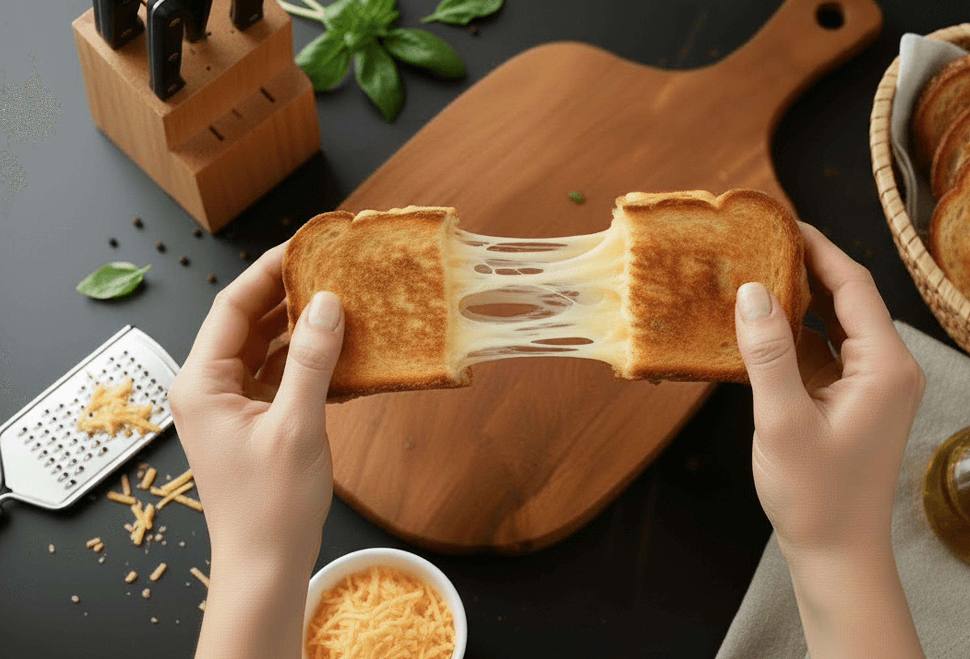 Melted cheese toast
