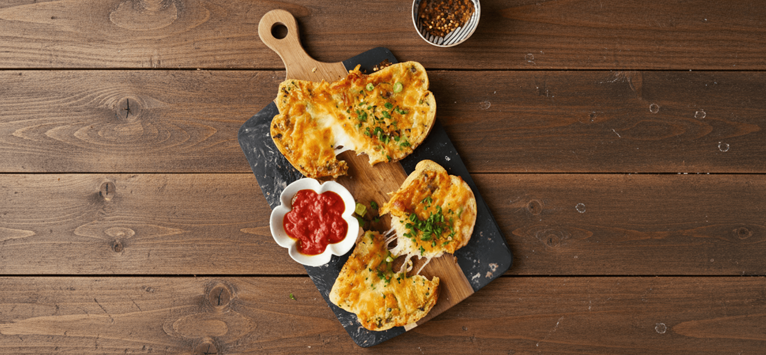 Cheese snack with melted cheese